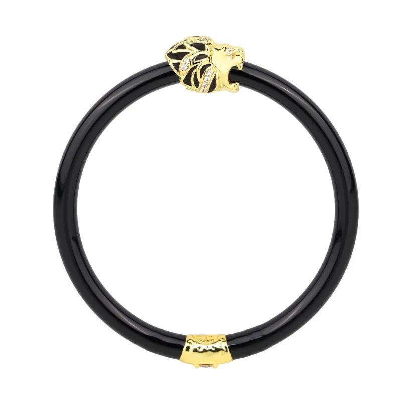 Fauna Lion All Weather Bangle® (AWB®) - Black sold by BuDhaGirl