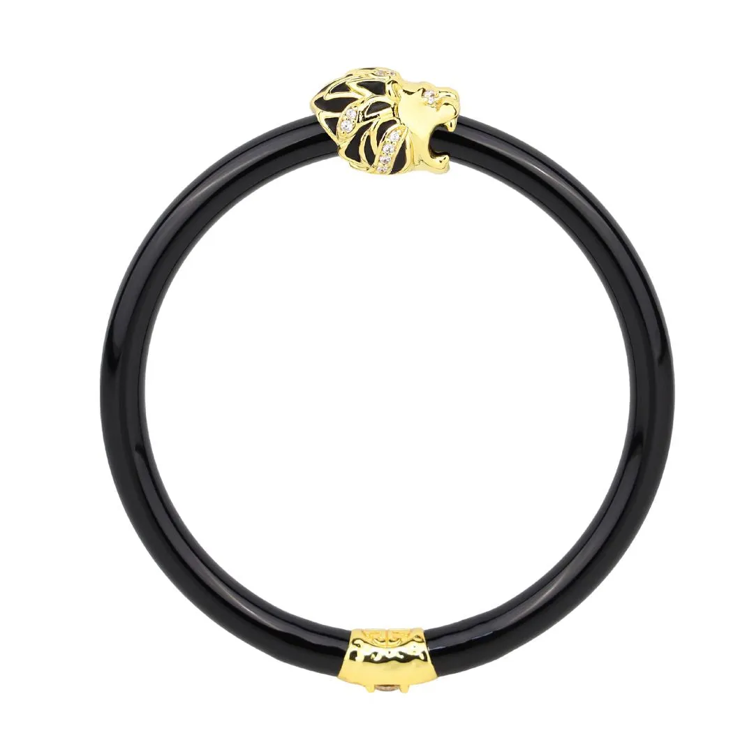 Fauna Lion All Weather Bangle® (AWB®) - Black sold by BuDhaGirl