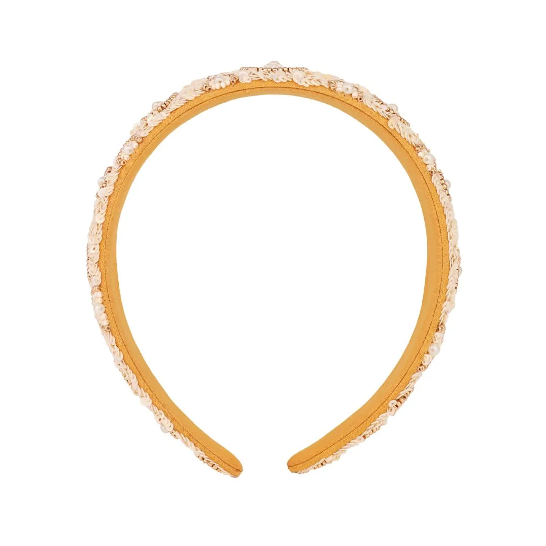 Natasha Cream Sequin Pearl Headband sold by BuDhaGirl product image thumbnail 3