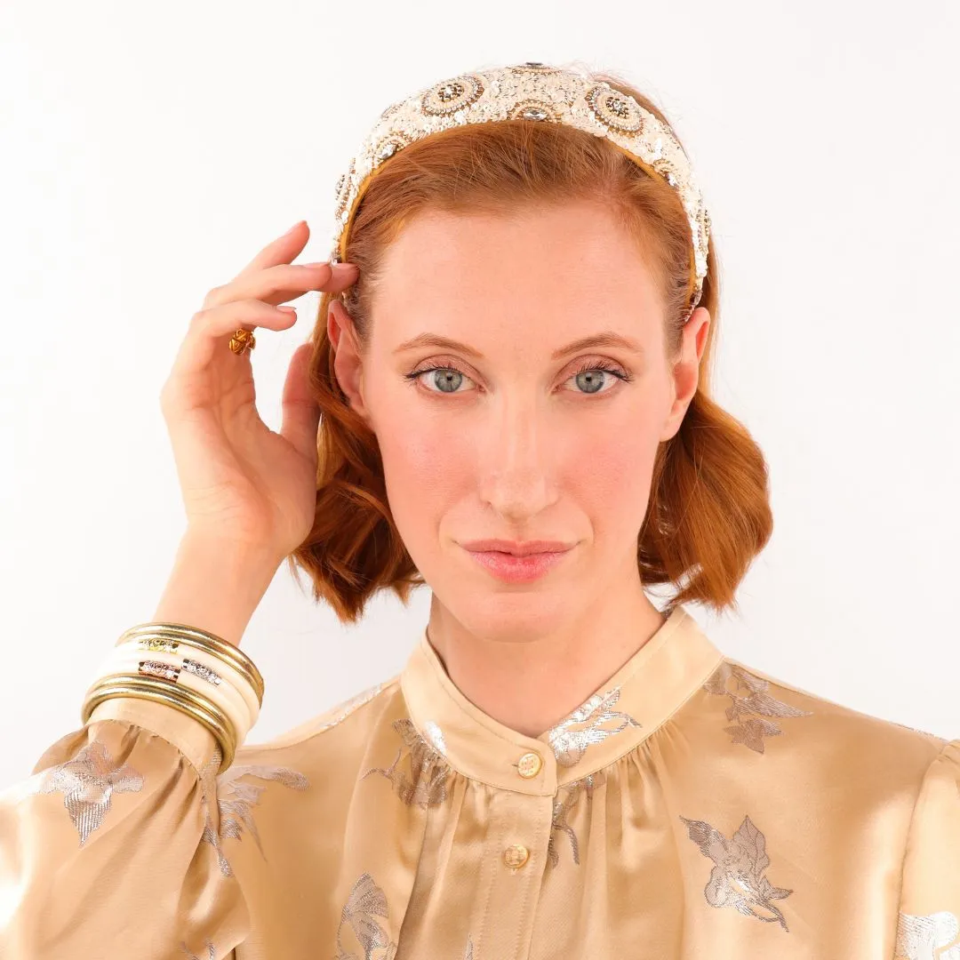 Nadia Cream Sequin Crystal Headband sold by BuDhaGirl product image thumbnail 2