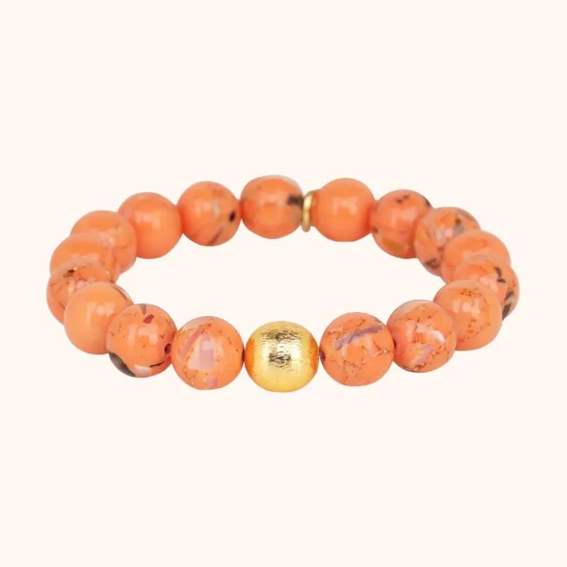 Marble Beaded Bracelet - Peach sold by BuDhaGirl