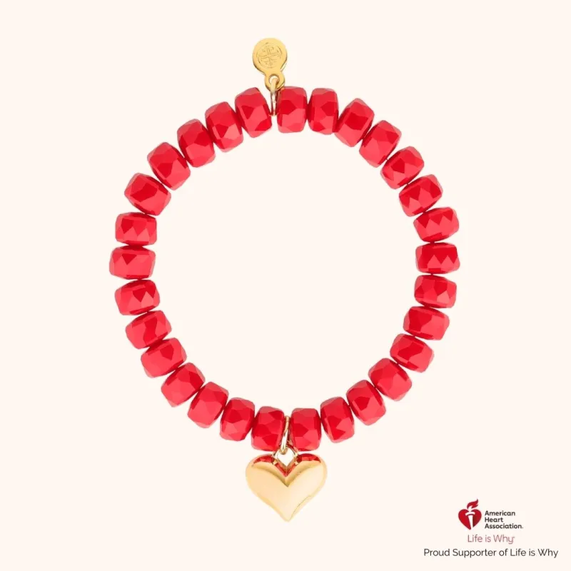 American Heart Association® Bracelet With Heart Charm sold by BuDhaGirl