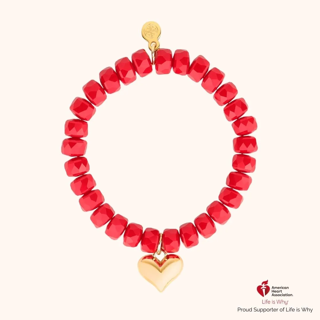 American Heart Association® Bracelet With Heart Charm sold by BuDhaGirl