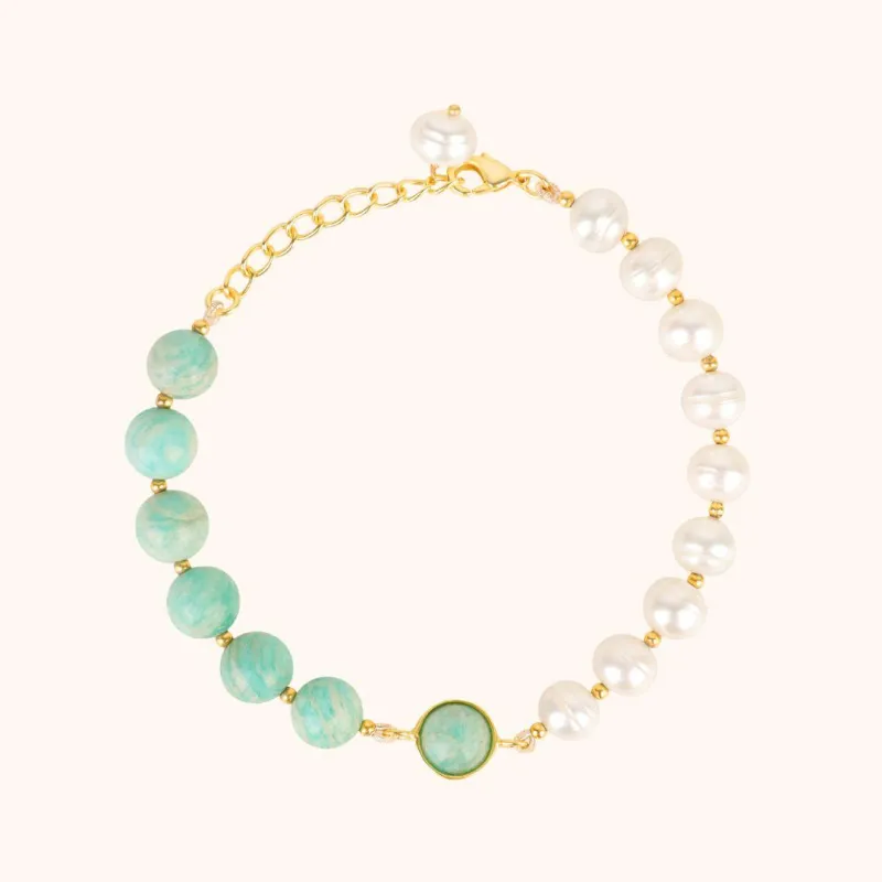 Margarite Bracelet - Turquoise/Pearl sold by BuDhaGirl