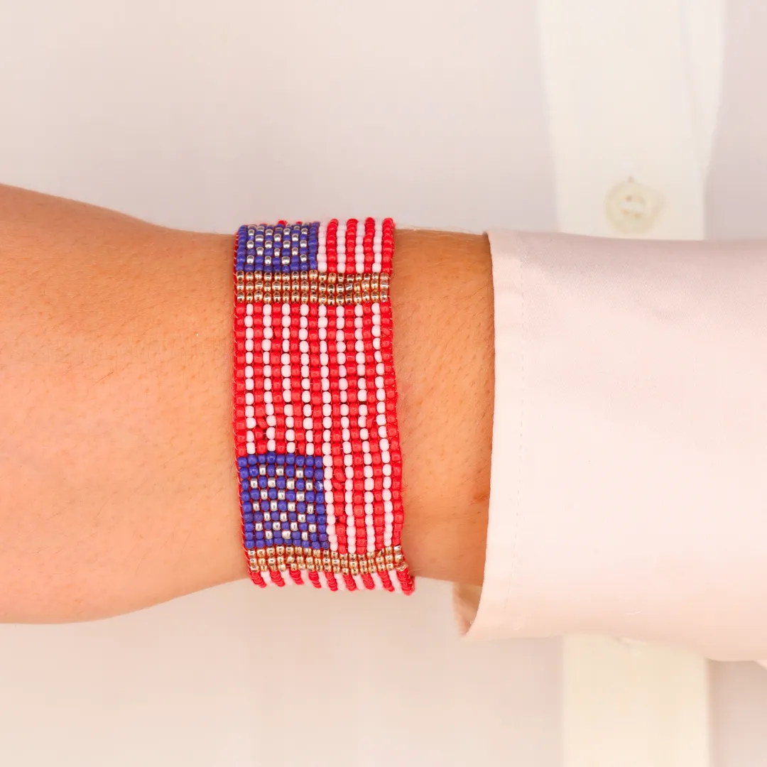 Old Glory Beaded Bracelet sold by BuDhaGirl product image thumbnail 3