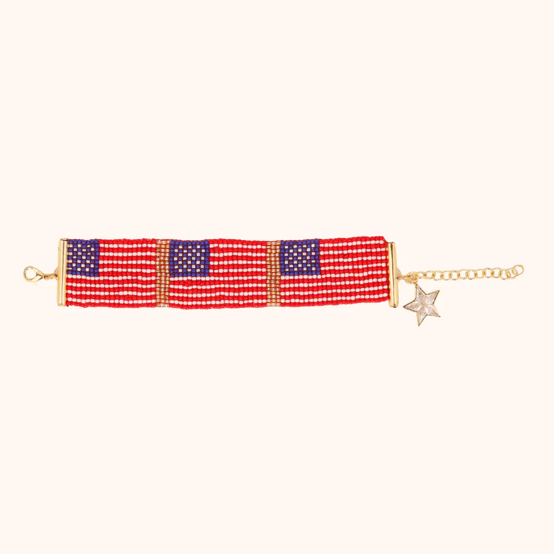 Old Glory Beaded Bracelet sold by BuDhaGirl product image thumbnail 2
