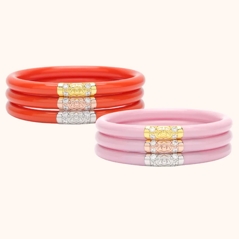 Coral & Pink Three Kings All Weather Bangles® Bundle sold by BuDhaGirl