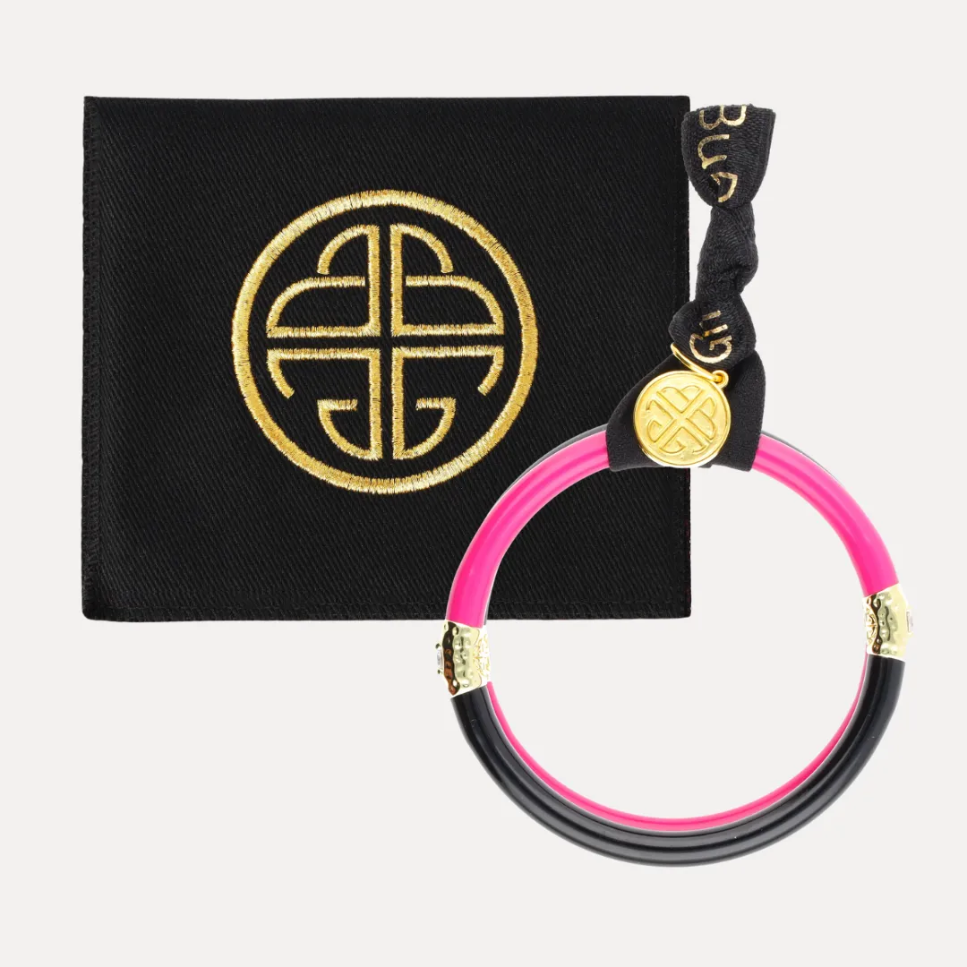 Epic Pink/Black Yin & Yang All Weather Bangles® (AWB®) sold by BuDhaGirl product image thumbnail 4
