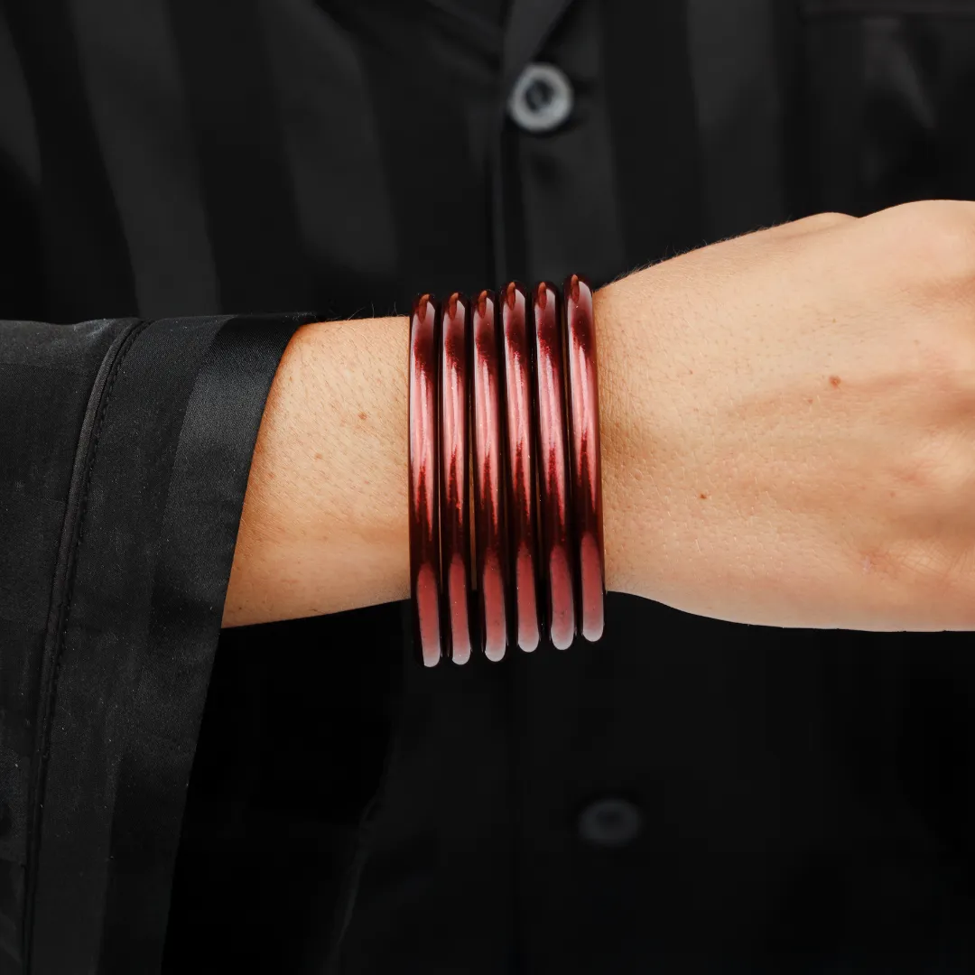 Merlot All Weather Bangles® (AWB®) - Set of 6 sold by BuDhaGirl product image thumbnail 2