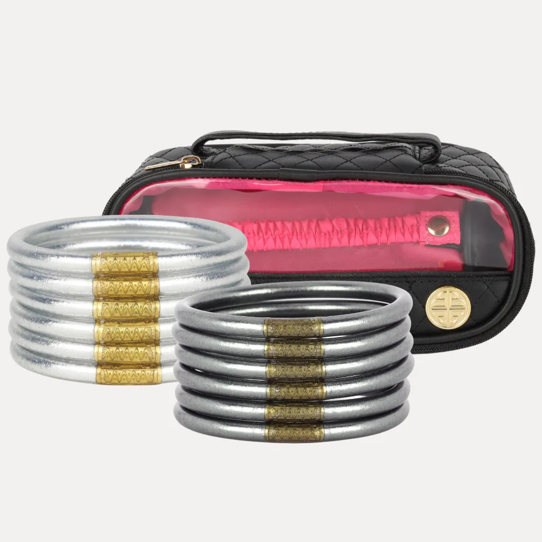 Silver & Graphite All Weather Bangles® Bundle sold by BuDhaGirl