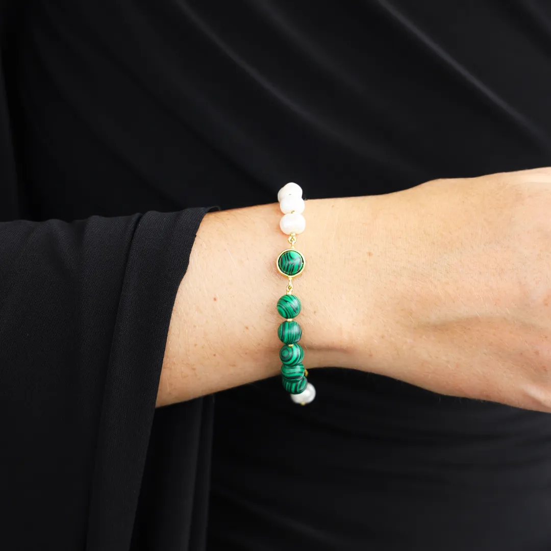 Margarite Bracelet - Malachite/Pearl sold by BuDhaGirl product image thumbnail 2
