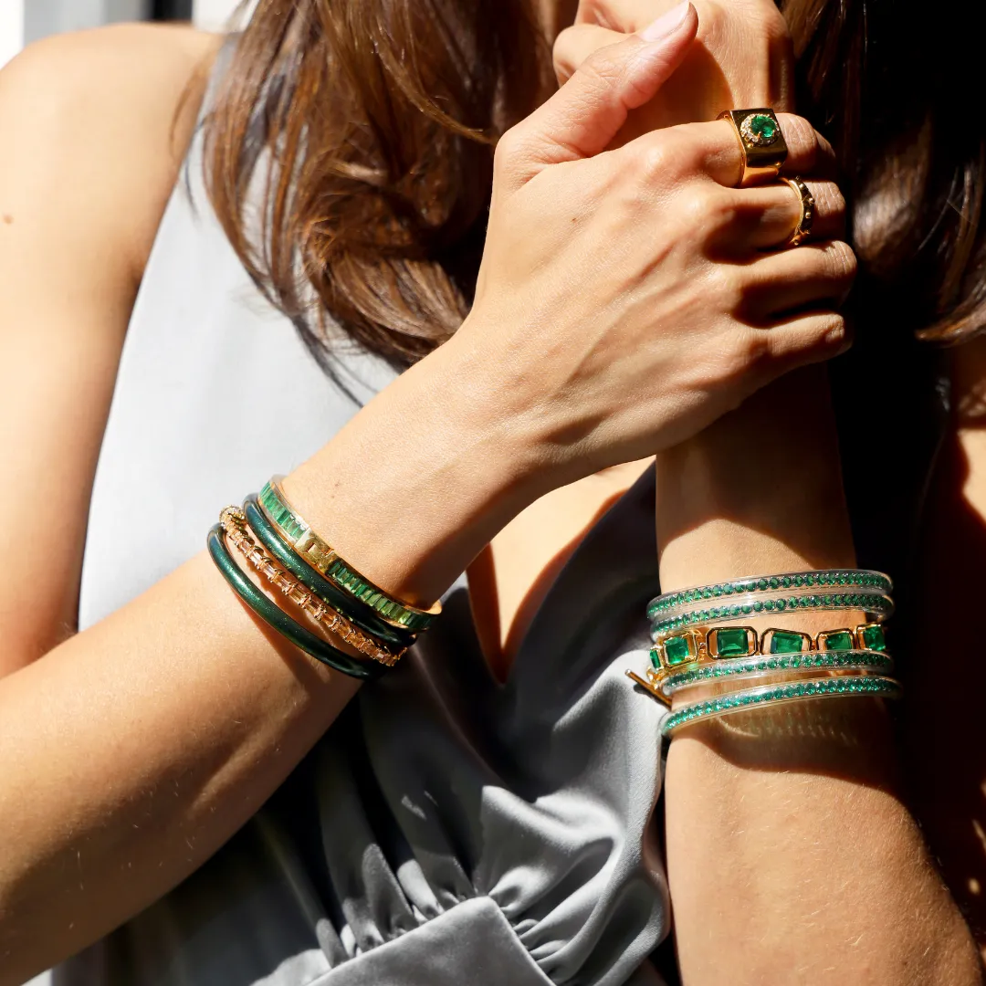 Three Queens All Weather Bangles® (AWB®) - Emerald sold by BuDhaGirl product image thumbnail 2