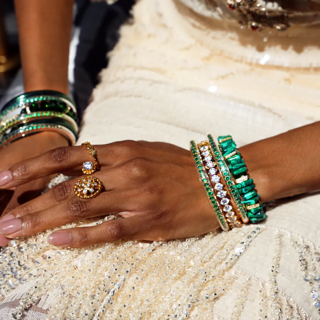 Three Queens All Weather Bangles® (AWB®) - Emerald sold by BuDhaGirl product image thumbnail 3