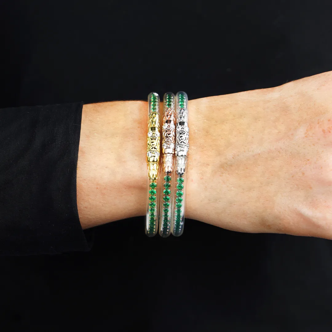 Three Queens All Weather Bangles® (AWB®) - Emerald sold by BuDhaGirl product image thumbnail 4