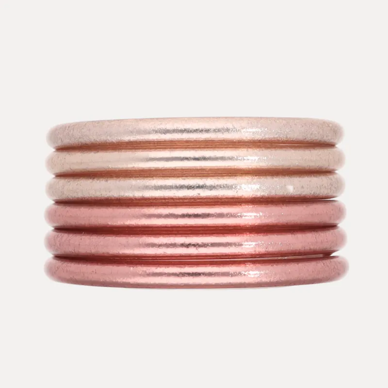 The Champagne & Rose Gold Core Mixed Stack sold by BuDhaGirl