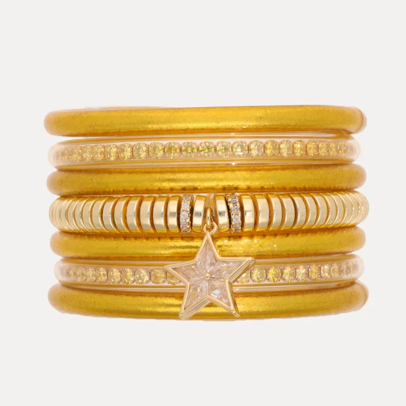 The Gold Star Sparkle Stack sold by BuDhaGirl