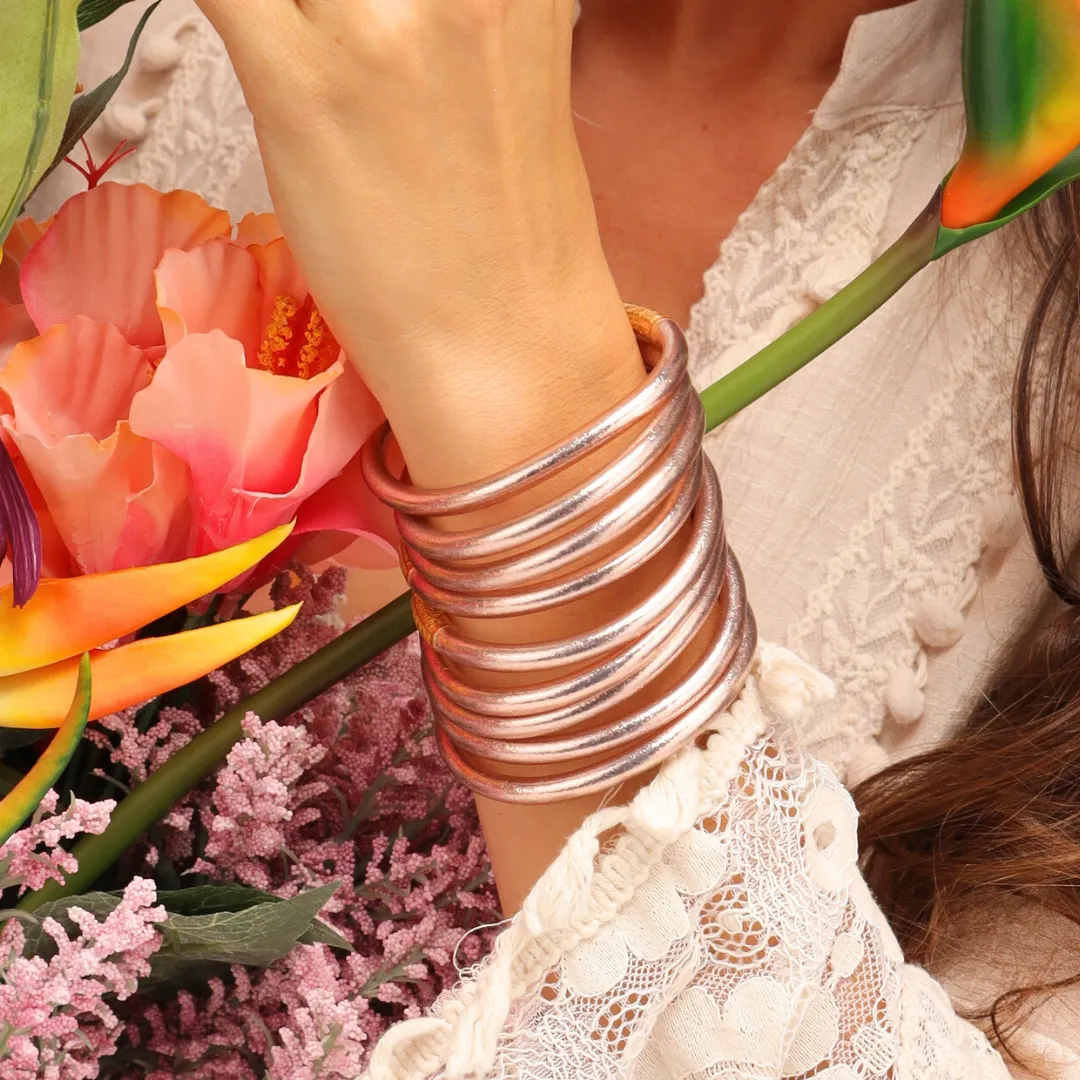 Rose Gold & Champagne All Weather Bangles® Bundle sold by BuDhaGirl product image thumbnail 3