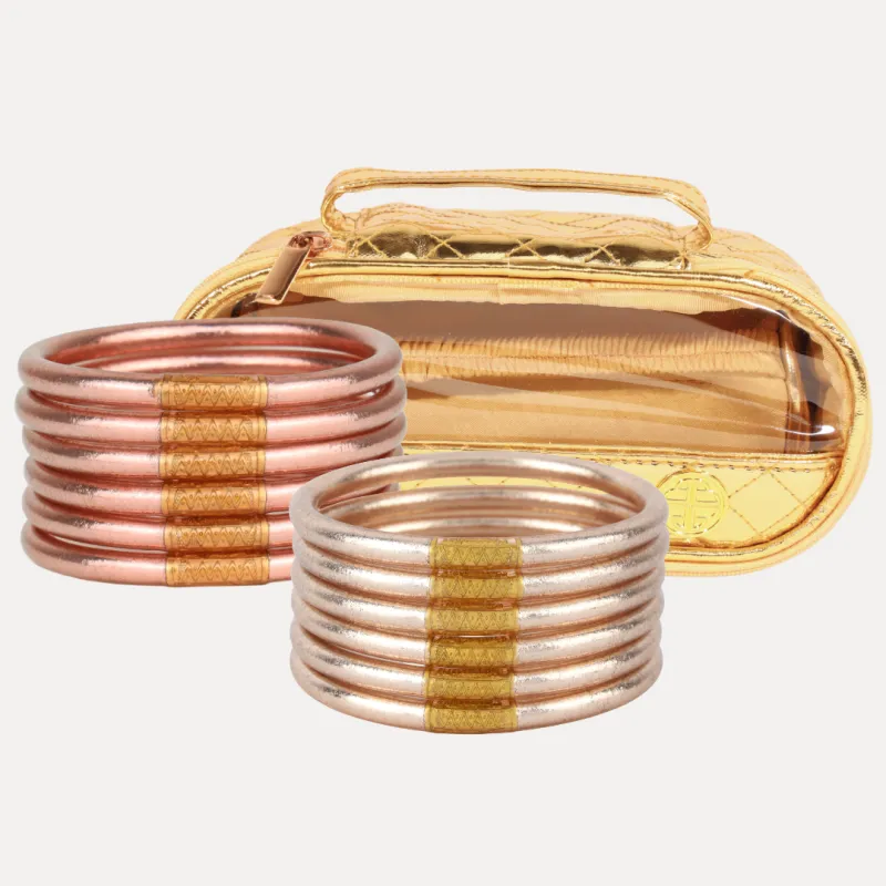 Rose Gold & Champagne All Weather Bangles® Bundle sold by BuDhaGirl