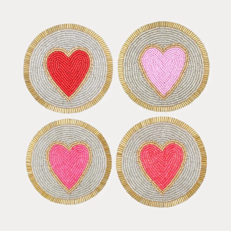 Red Heart Coasters - Set of 4 sold by BuDhaGirl