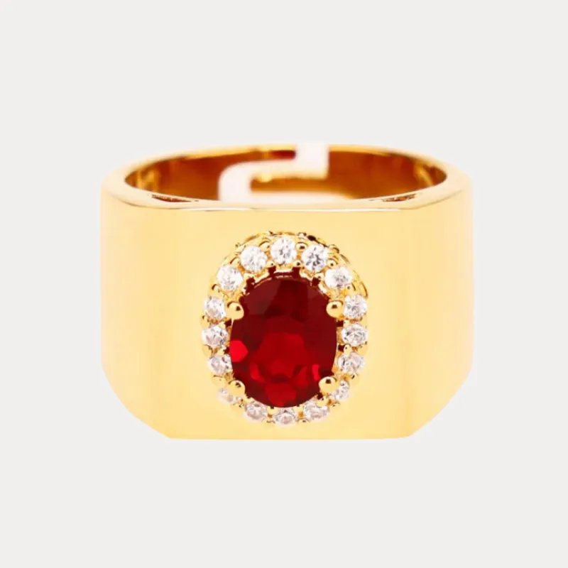 Birthday Ring - Garnet/White made by BuDhaGirl