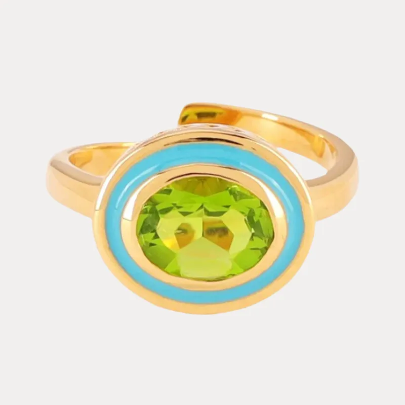 Galaxy Ring - Peridot/Turquoise made by BuDhaGirl