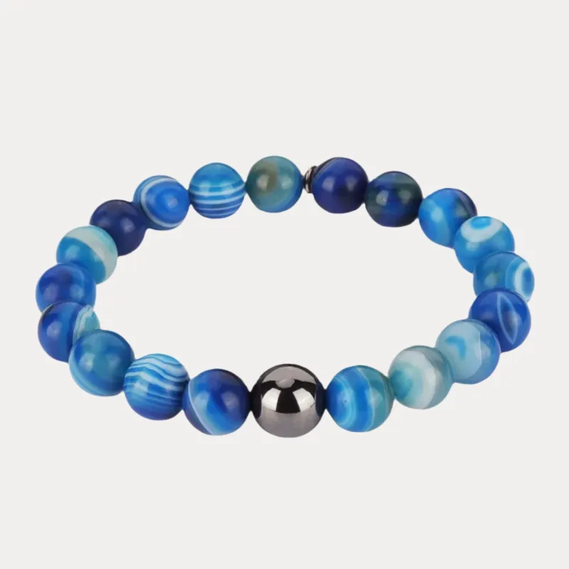 BuDhaMan Terton Bracelet for Men - Blue Jasper sold by BuDhaGirl