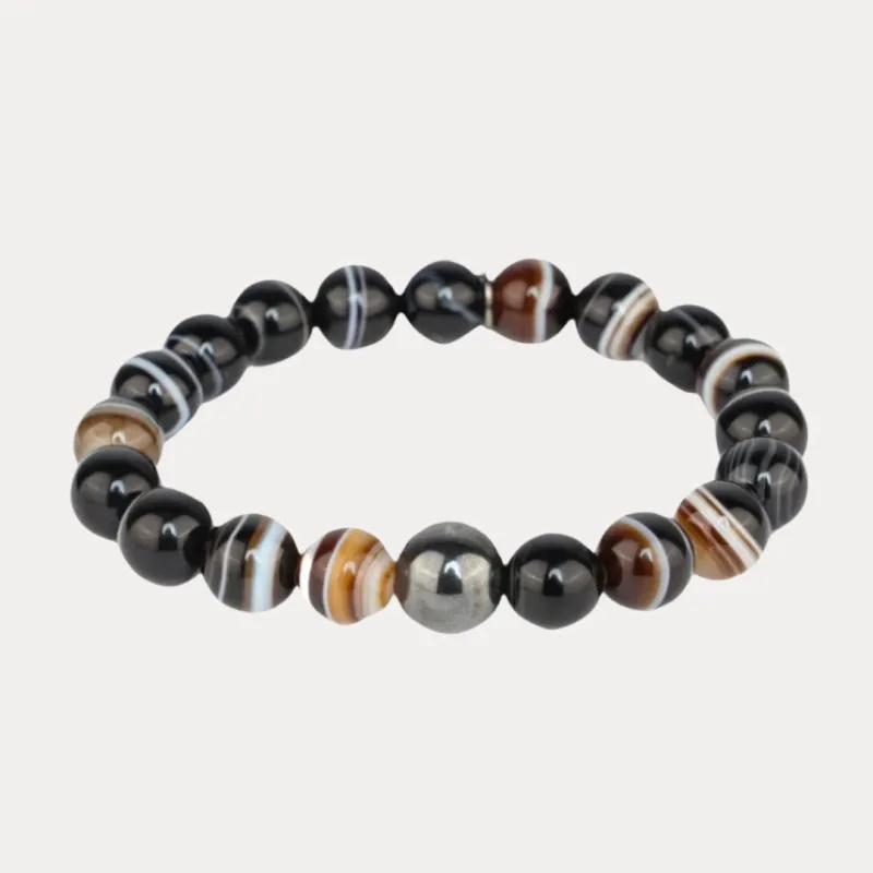 BuDhaMan Terton Bracelet for Men - Zebra Jasper made by BuDhaGirl