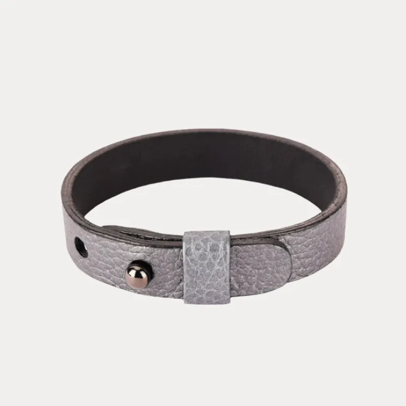 BuDhaGuy Graphite Napa Leather Bracelet Band for Men made by BuDhaGirl