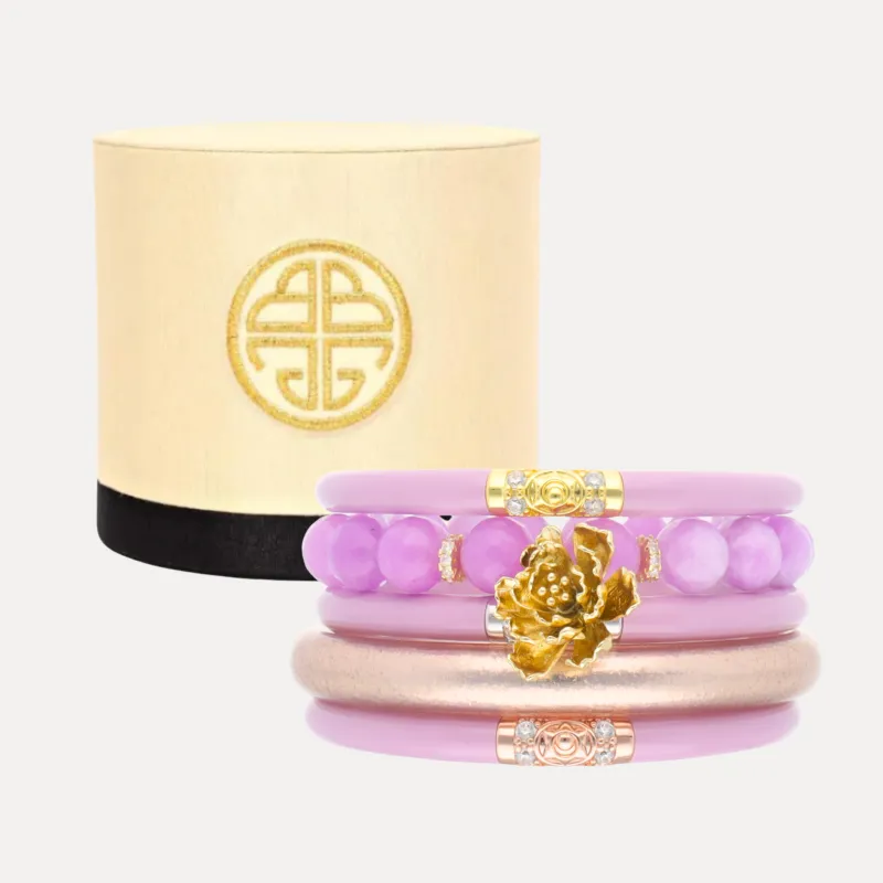 The Lilac Bangle Bracelet Stack Bundle made by BuDhaGirl