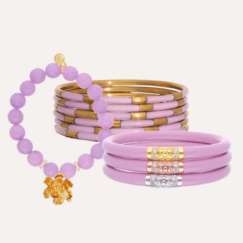 The Lilac Bangle Bracelet Bundle made by BuDhaGirl