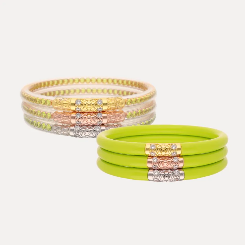 Peridot Three Queens & Wasabi Three Kings All Weather Bangles® Bundle sold by BuDhaGirl