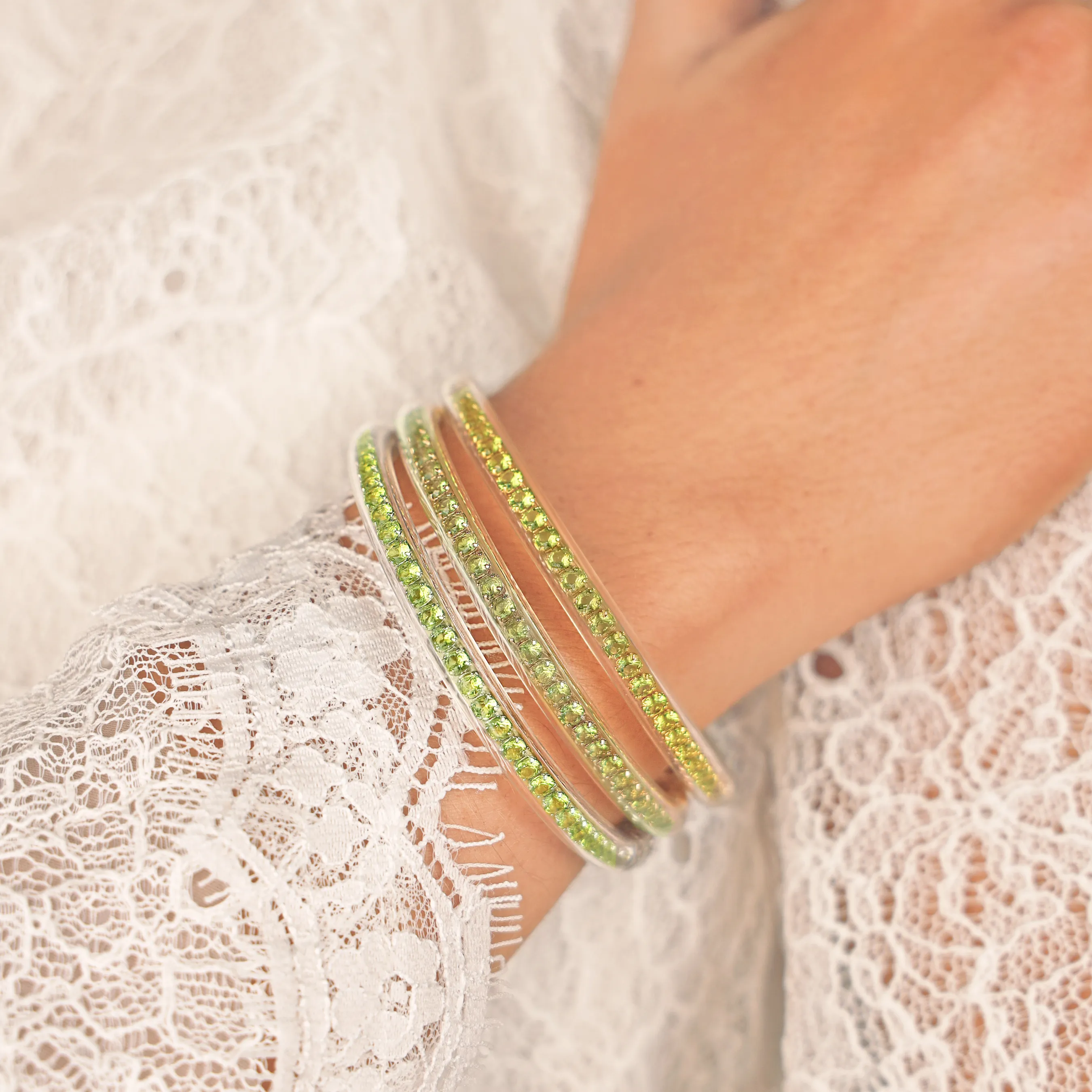 Three Queens All Weather Bangles® (AWB®) - Peridot sold by BuDhaGirl product image thumbnail 2