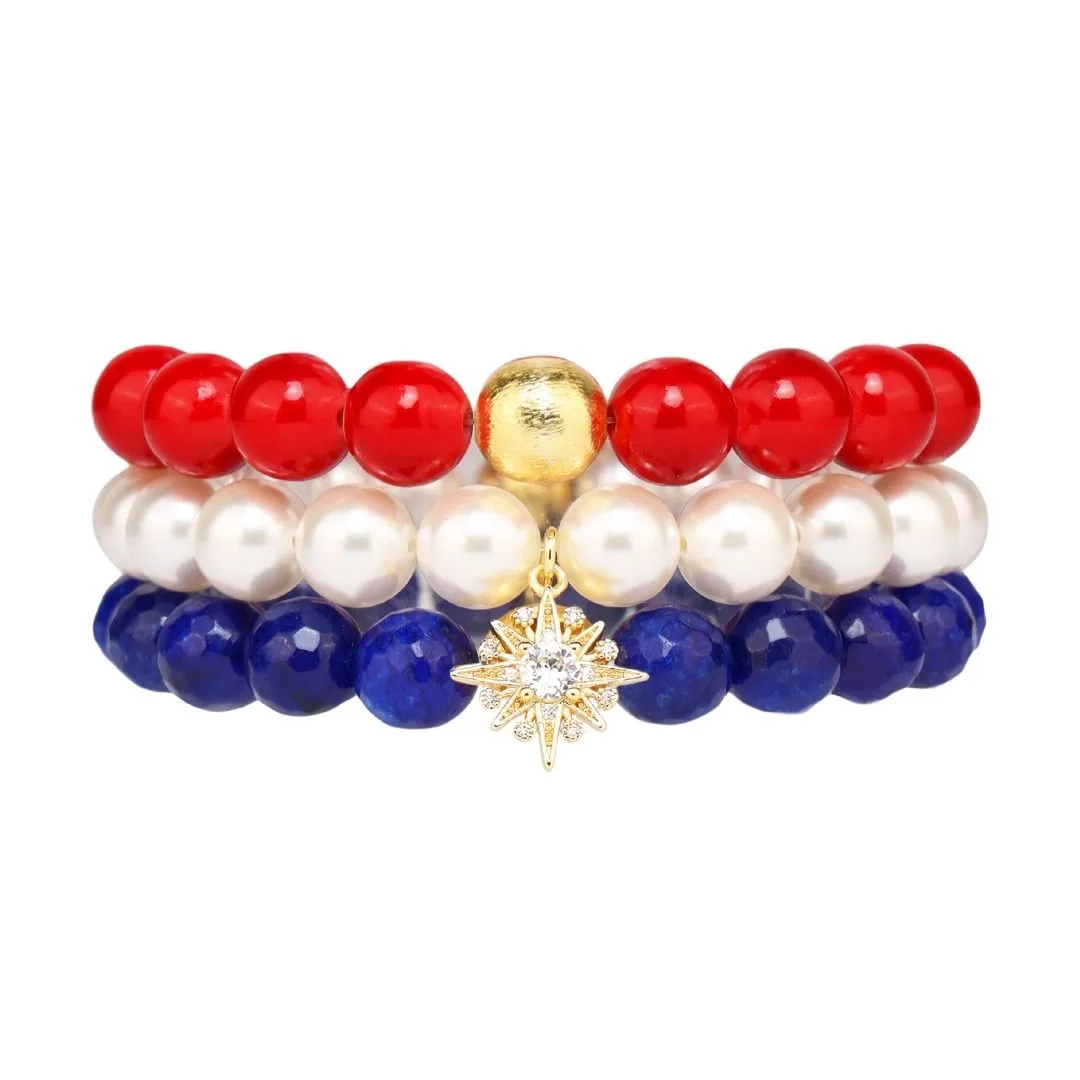 America Beaded Bracelet Set sold by BuDhaGirl