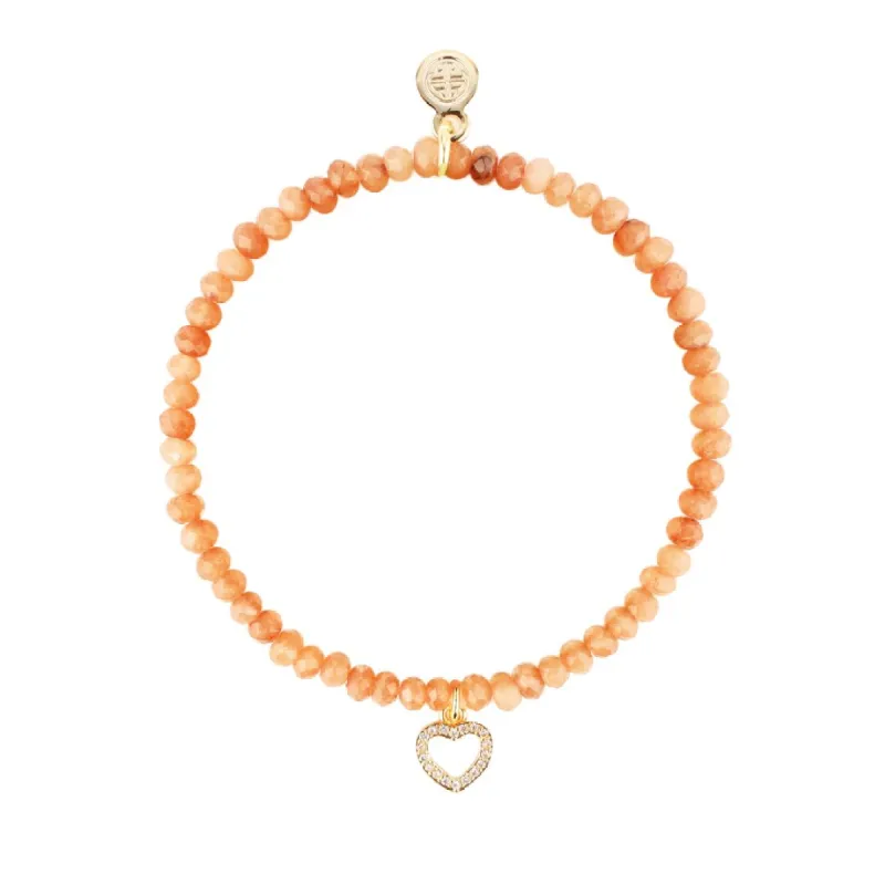 Luna Bracelet - Terracotta With Heart Charm sold by BuDhaGirl