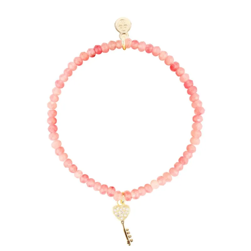Luna Bracelet - Rose With Key Charm sold by BuDhaGirl