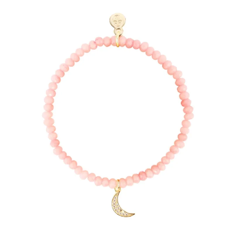 Luna Bracelet - Peony With Moon Charm sold by BuDhaGirl