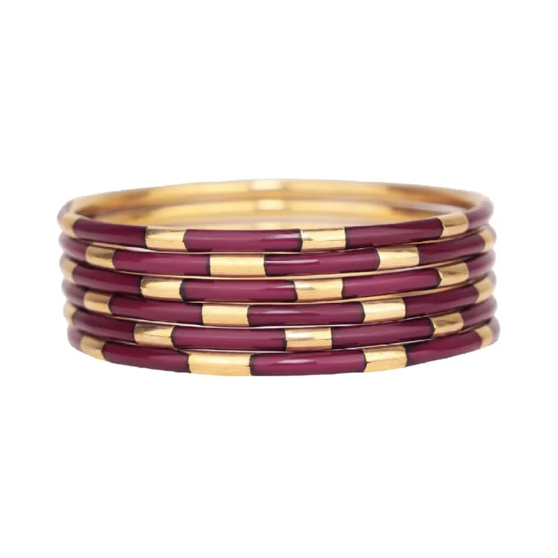 Maroon Veda Bangles - Set of 6 sold by BuDhaGirl