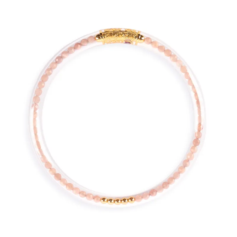 Pink Moonstone Luxe All Weather Bangle®(AWB®) - Serenity Prayer sold by BuDhaGirl