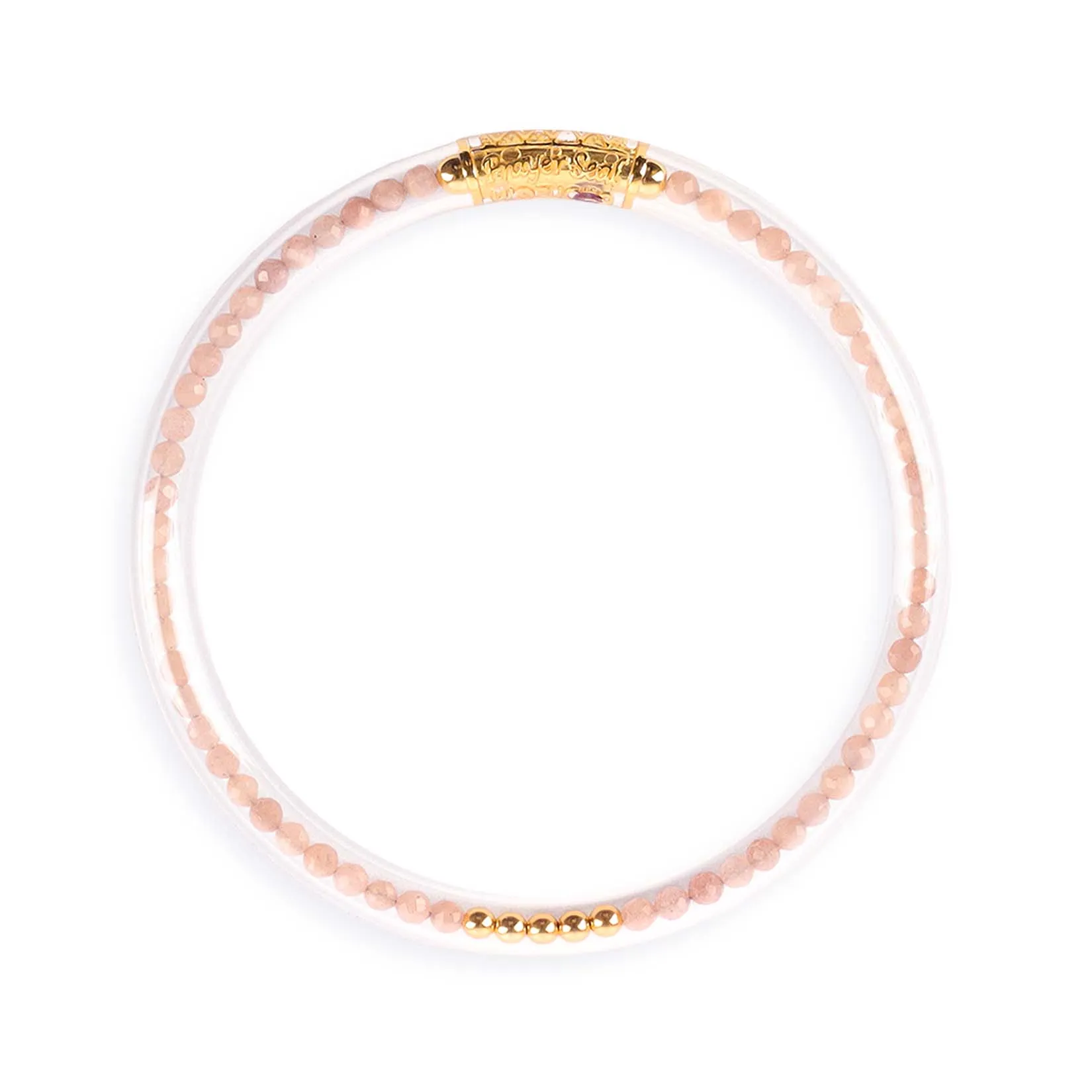 Pink Moonstone Luxe All Weather Bangle® (AWB®) - Serenity Prayer sold by BuDhaGirl