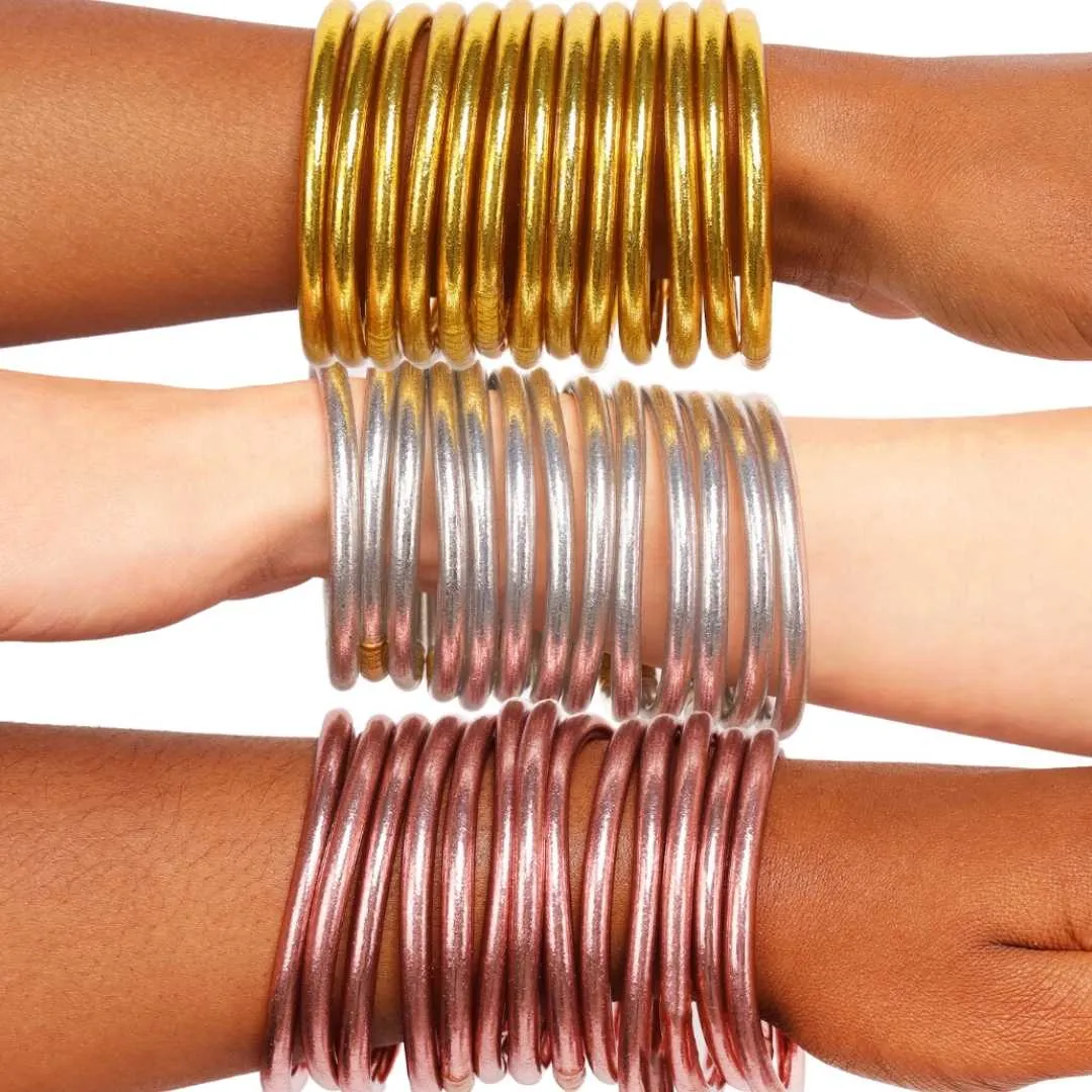 Rose Gold All Weather Bangles® (Set of 9) - Serenity Prayer sold by BuDhaGirl product image thumbnail 4