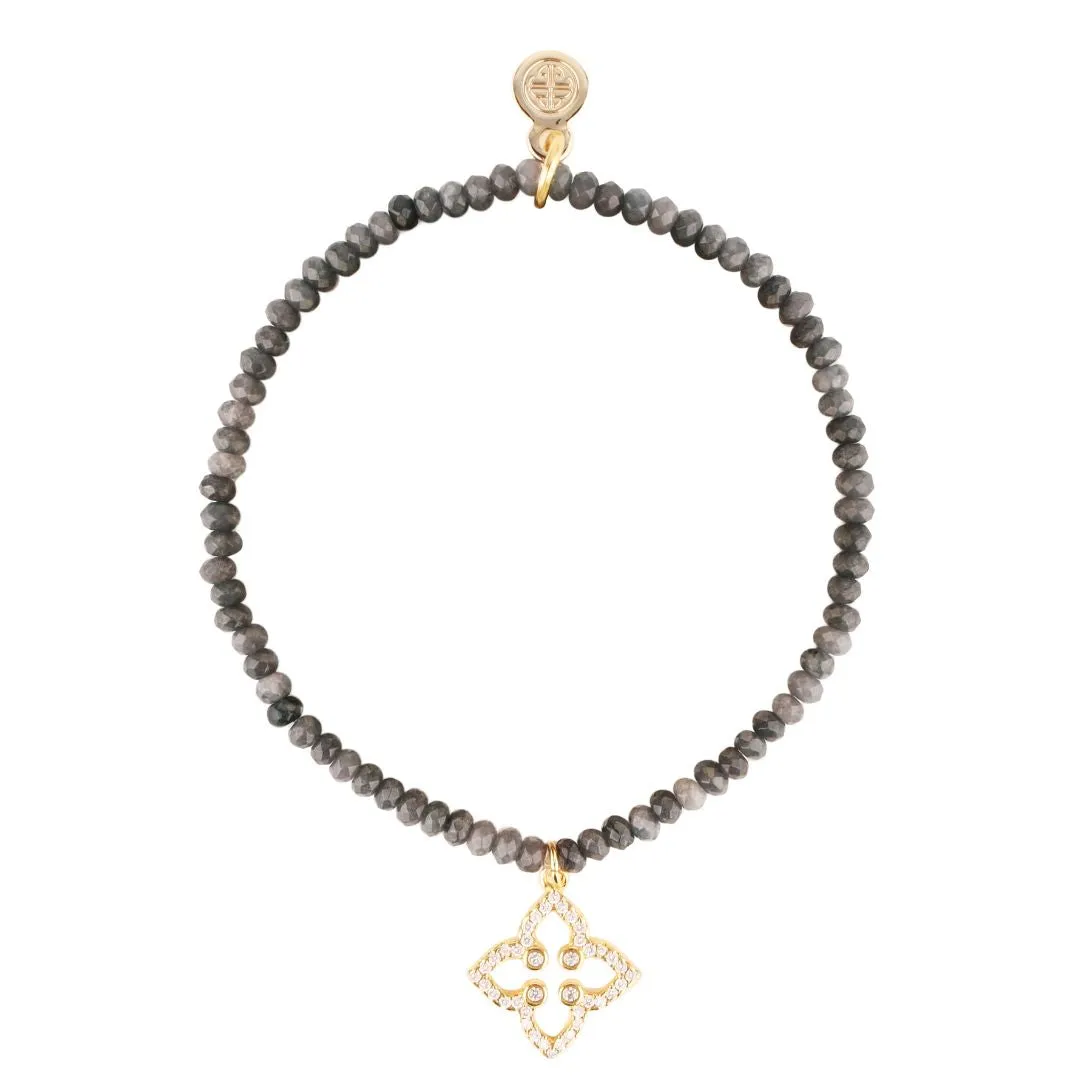 Luna Bracelet - Graphite With Crest Charm sold by BuDhaGirl