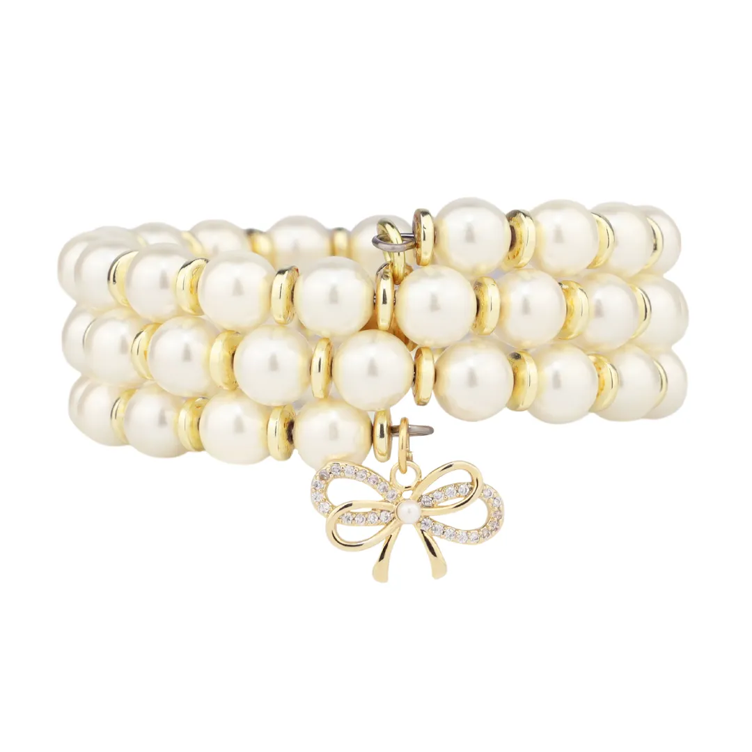 White Pearl Wrap Bracelet sold by BuDhaGirl