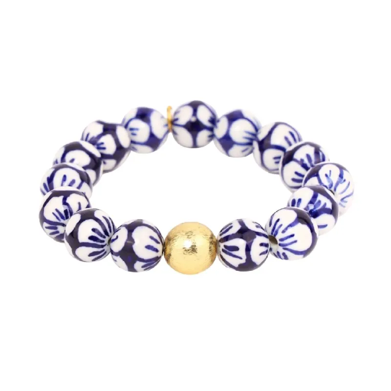 Porcelain Beaded Bracelet - Lotus sold by BuDhaGirl