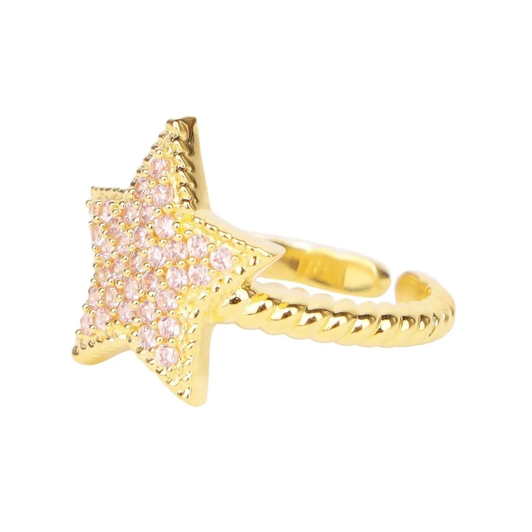 North Star Ring - Gold/Pink sold by BuDhaGirl
