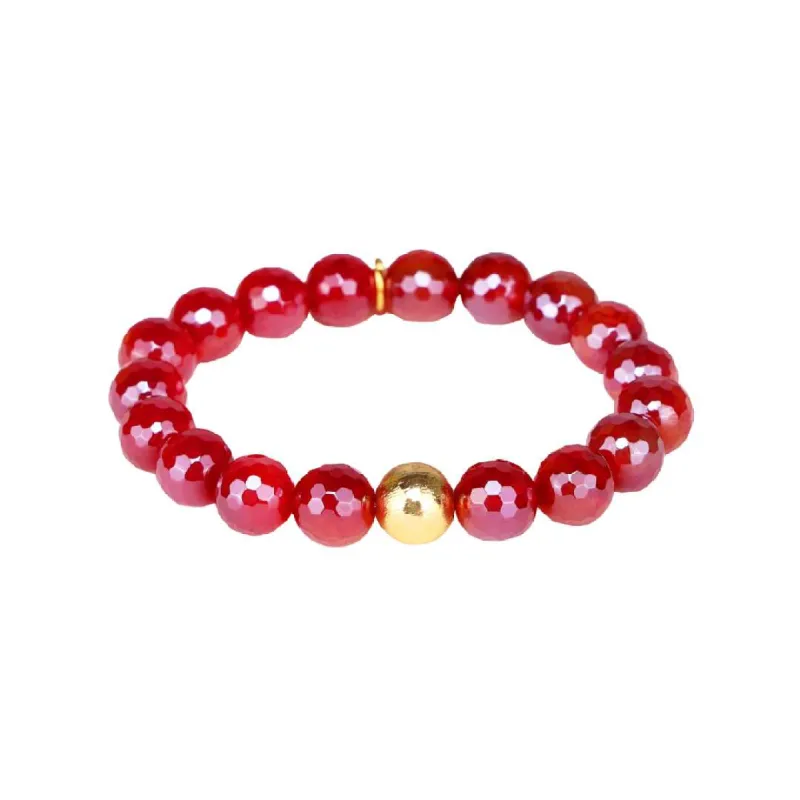 Mélange Beaded Bracelet - Scarlet sold by BuDhaGirl