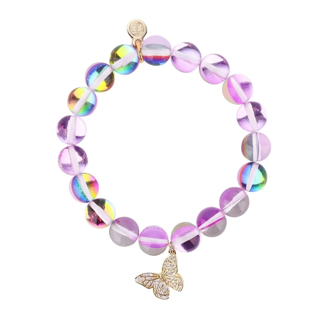 Lila Mariposa Charm Bracelet sold by BuDhaGirl