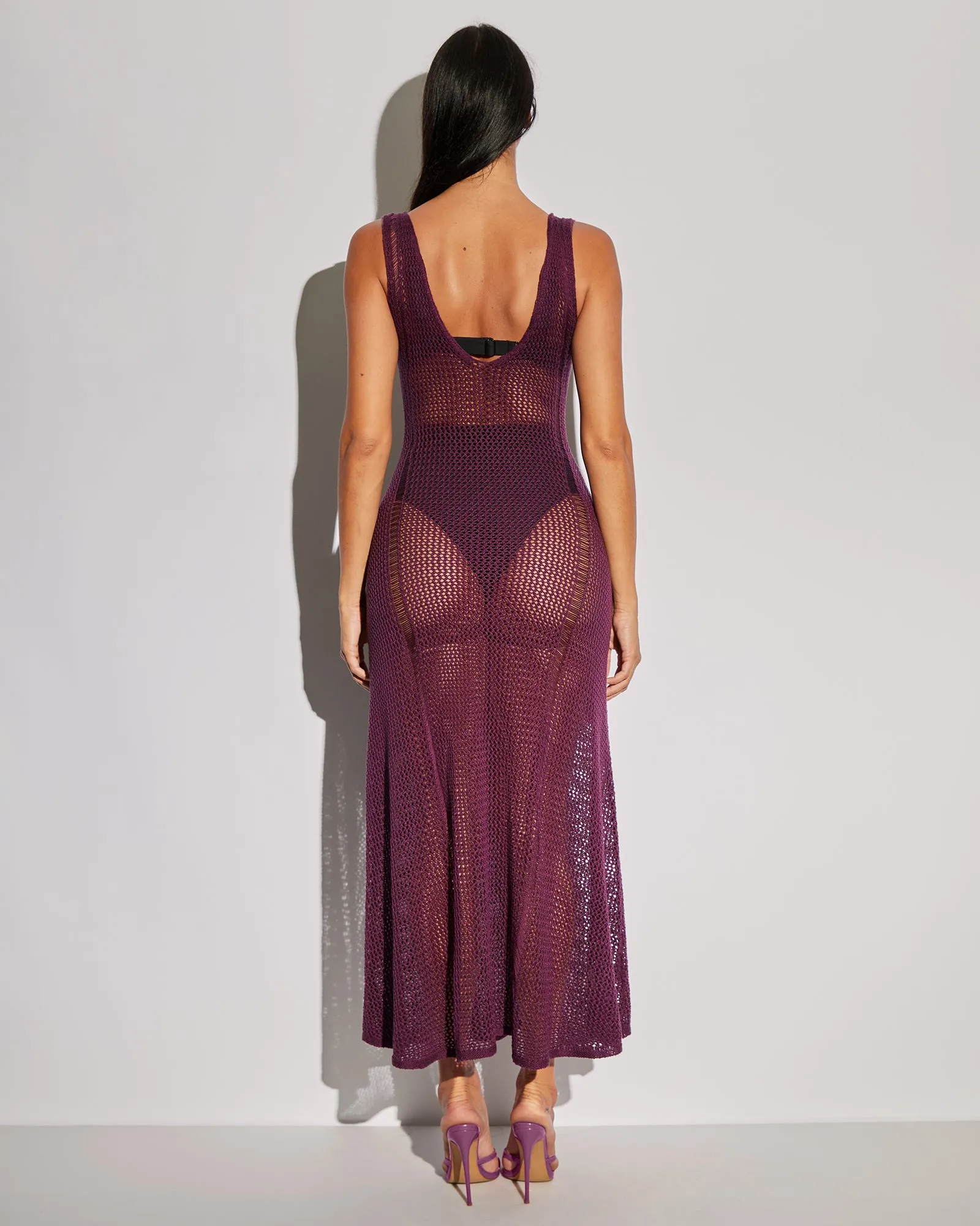 Stitchy Sleeveless Dress - Aubergine sold by TA3 product image thumbnail 3