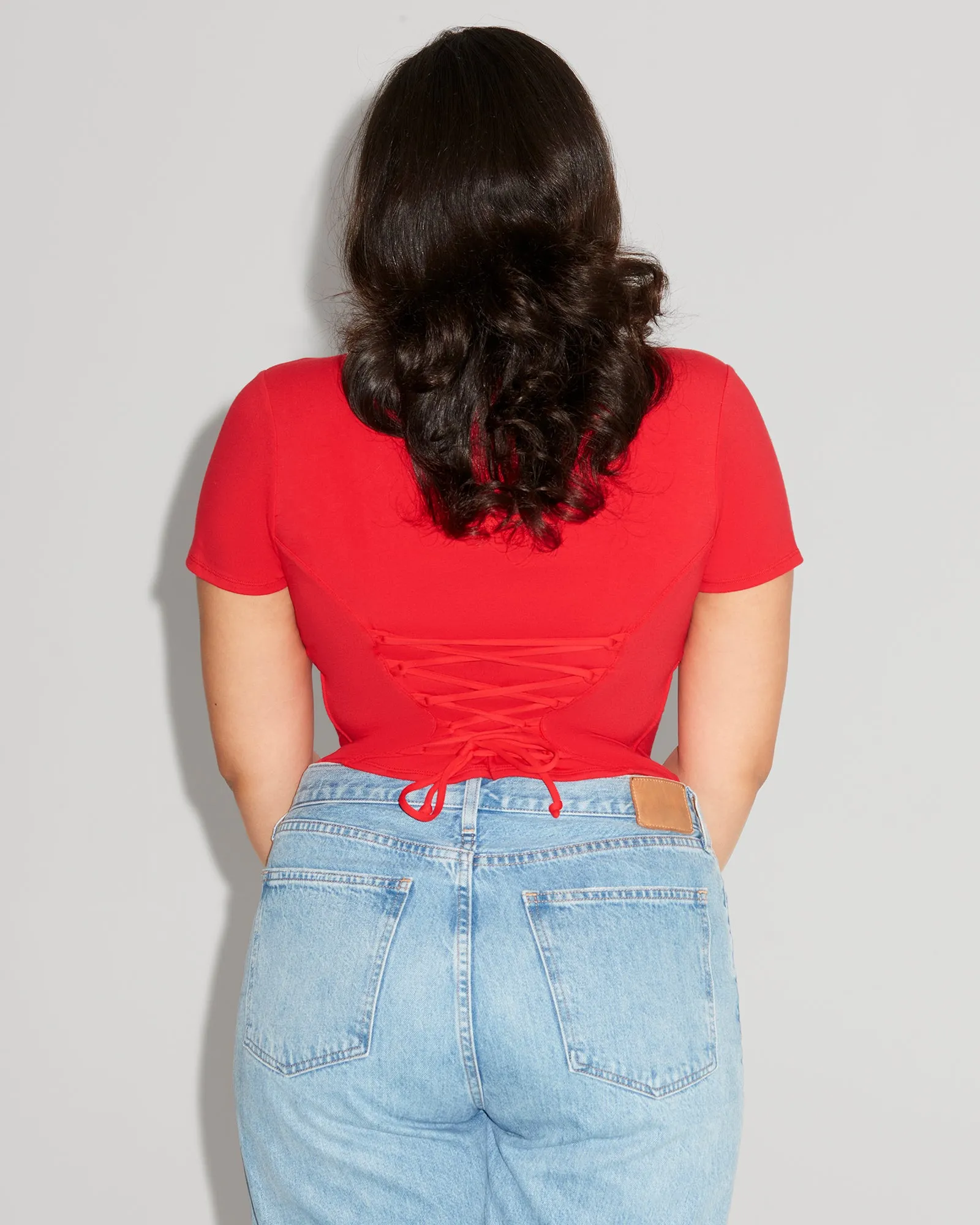 Short Sleeve Corsety Top - Red sold by TA3 product image thumbnail 3