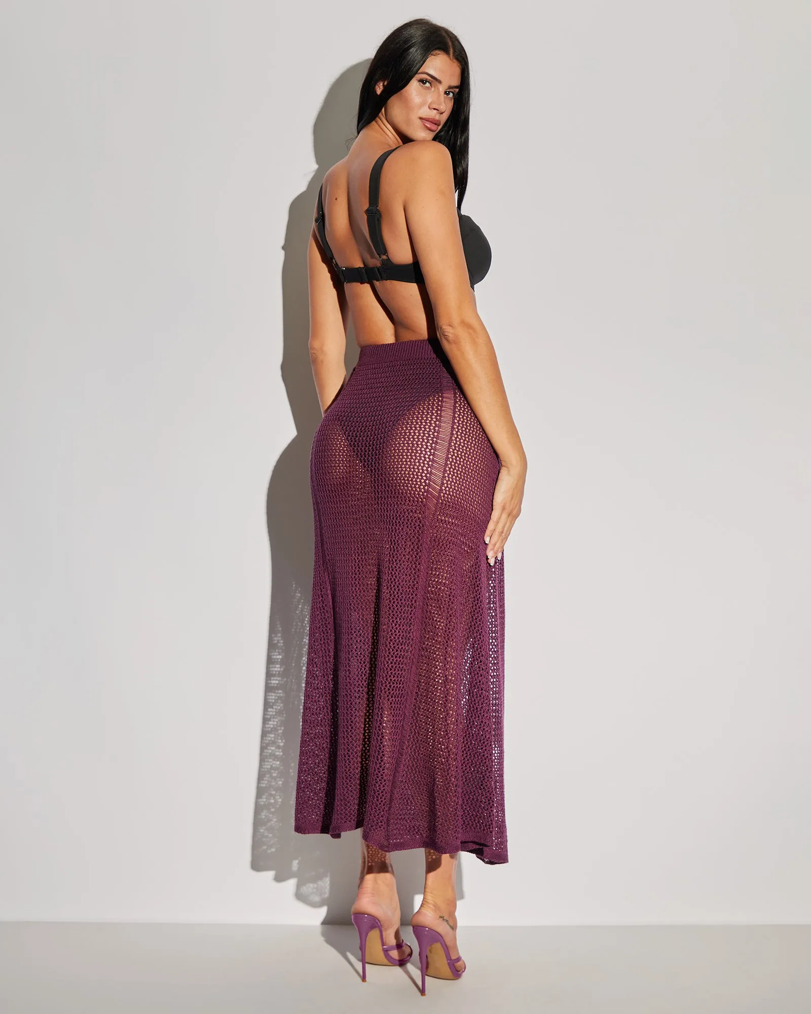 Stitchy Maxi Skirt - Aubergine sold by TA3 product image thumbnail 2