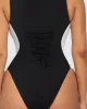 Hi Cut Sleeveless Surfy - Crewneck White/Black Contour sold by TA3